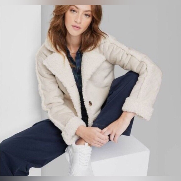 NWT Wild Fable Faux Shearling Jacket - Picture 2 of 8